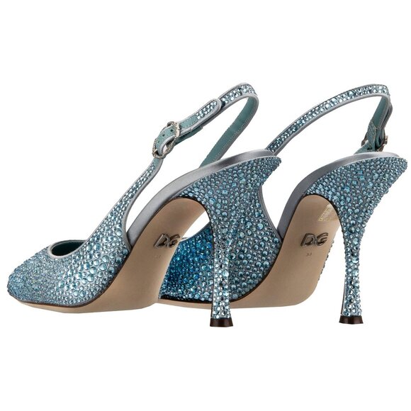 Dolce & Gabbana - Crystal Silk Decollete Rainbow Slingback Pumps LORI Blue EUR 3 - Picture 3 of 5